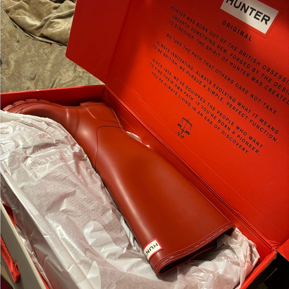 Hunter red rain boots